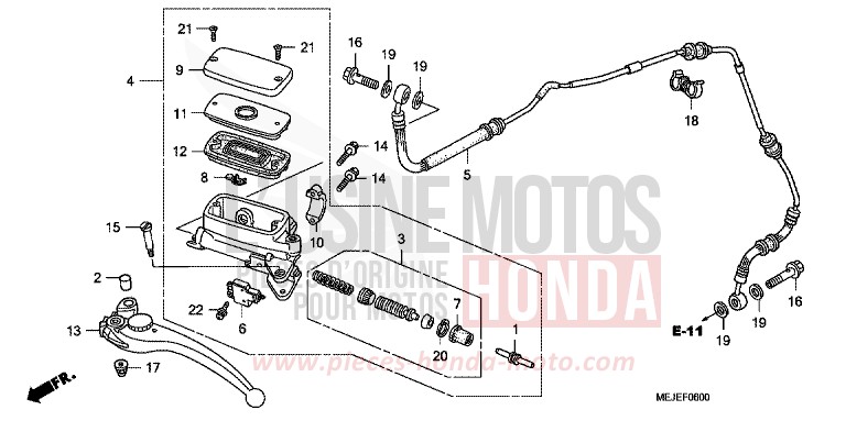 HAUPTKUPPLUNGSZYLINDER von CB1300 Super Bold'or ABS DARKNESS BLACK METALLIC (NH463F) von 2007